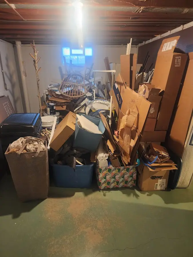 Roll-off dumpster container at job site for Roll Off Dumpster Rental in Newcomerstown